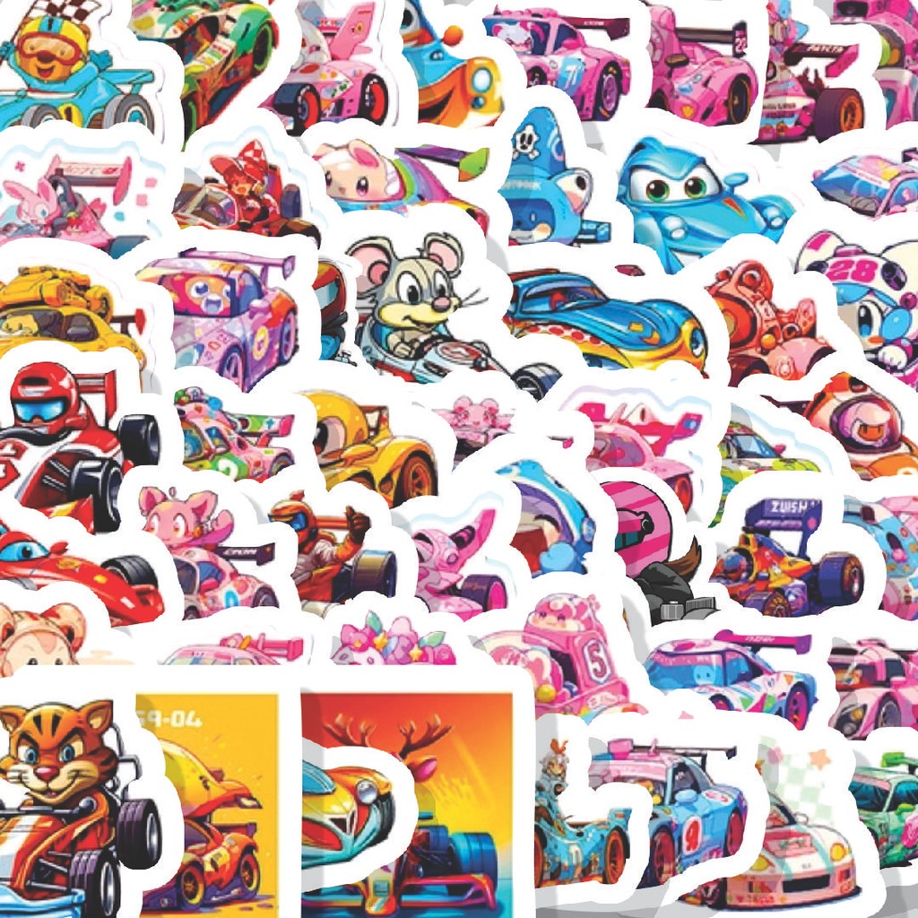 

Stiker Cutting Pack Stiker Cute Car Racing [Balap Mobil Lucu] Isi 100Pcs Series Aesthetic Lucu Keren Untuk Koper Bahan Vynil