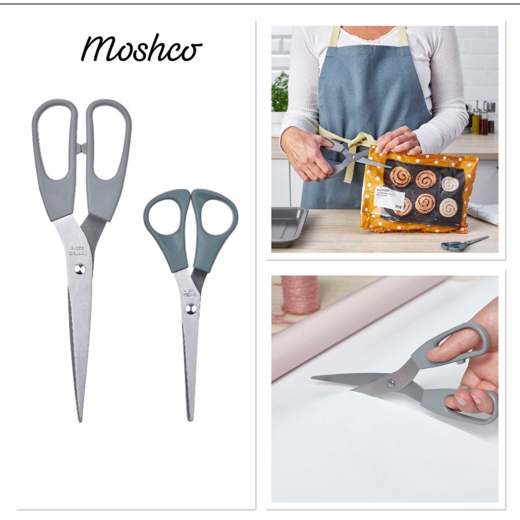 

GUNTING SET ISI 2 SVARDFISK GUNTING baja tahan karat abu-abu/abu-abu toska/Gunting TAJAM 1K34 ISI 2