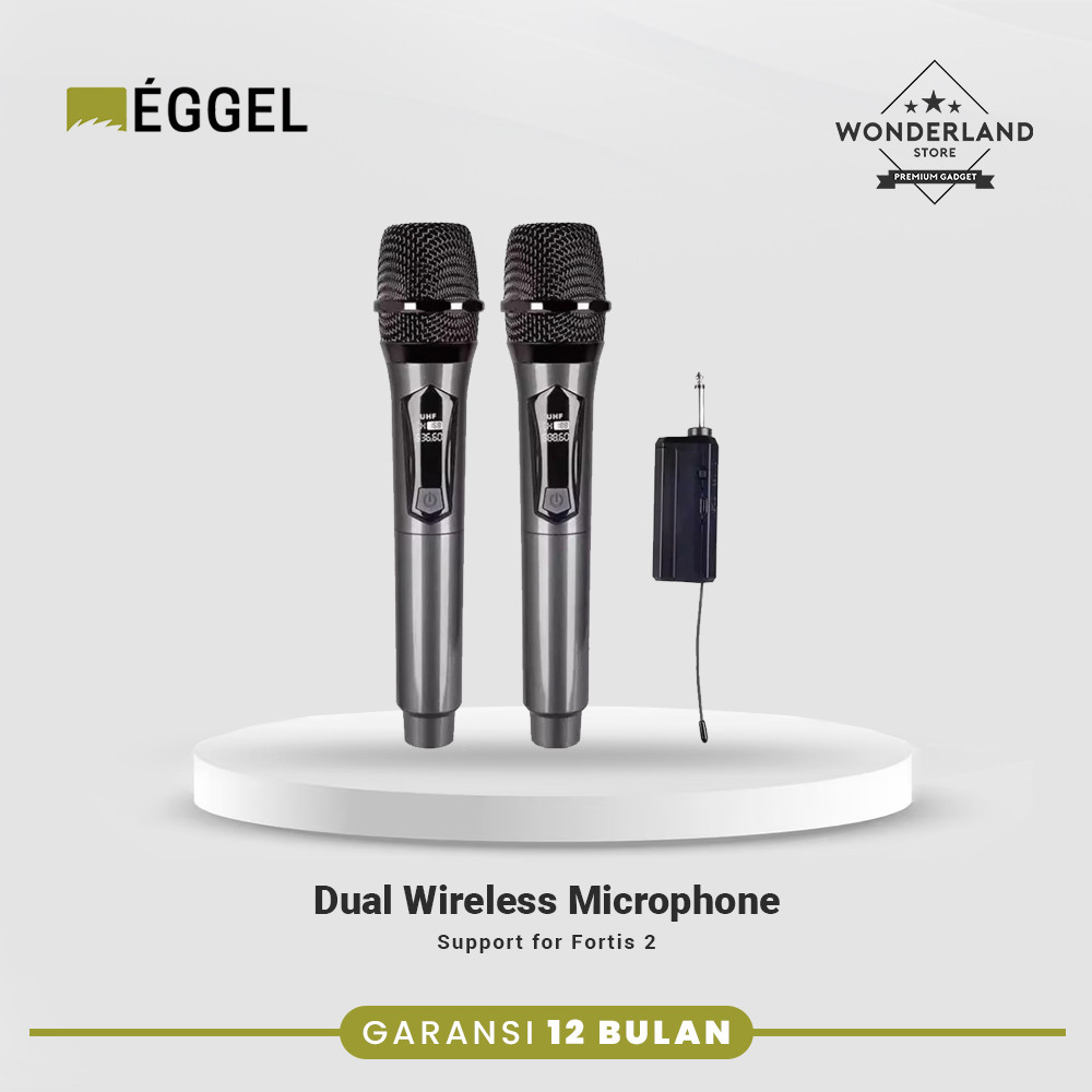 Eggel Solo Microphone Dual Microphone Wireless Mic Wireless for Fortis 2