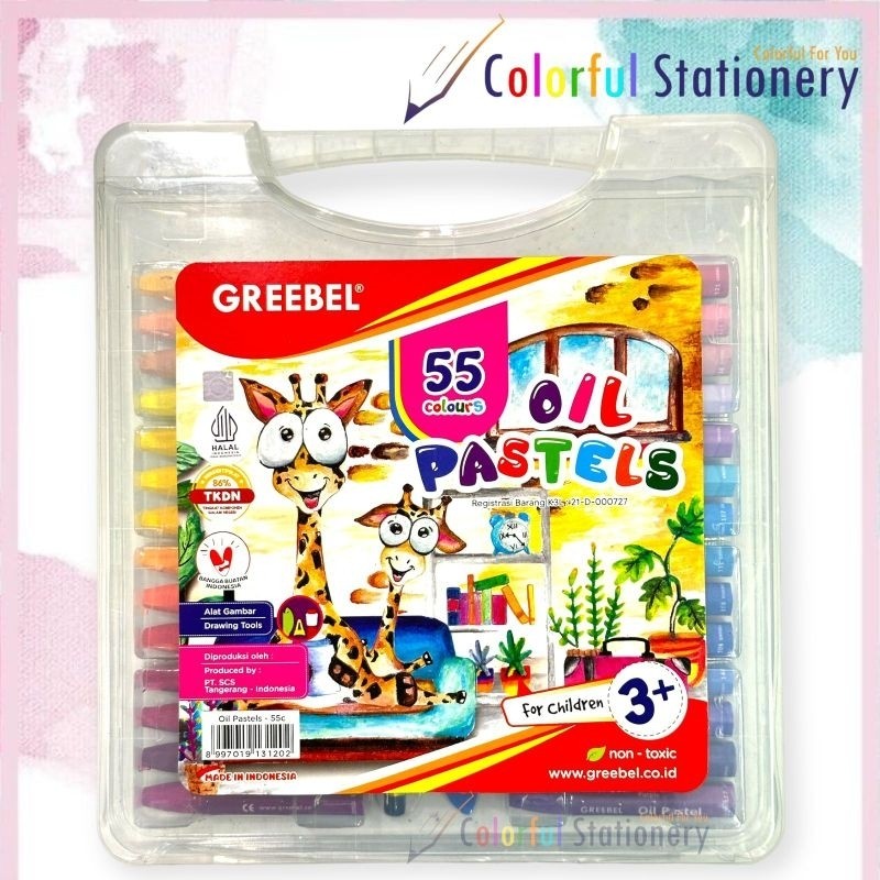 

COD Crayon / Kerayon GREEBEL Oil Pastel 55 Warna