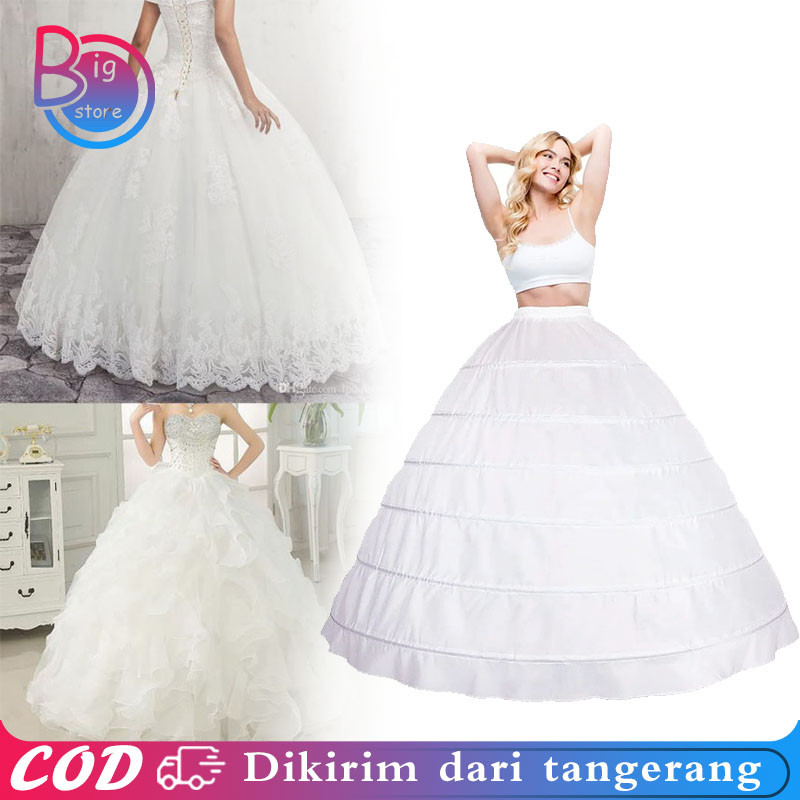 6laps Petticoat Dress Lolita Petikut Gaun Pengantin Petticoat 3laps Princess Dress Gaun Kebaya
