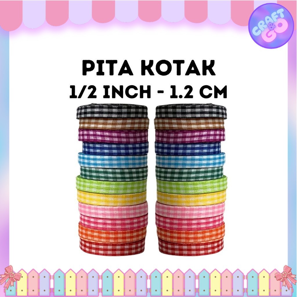 

Pita Kotak 1/2 inch (1.2 cm) Panjang 20 yard (18 mtr)