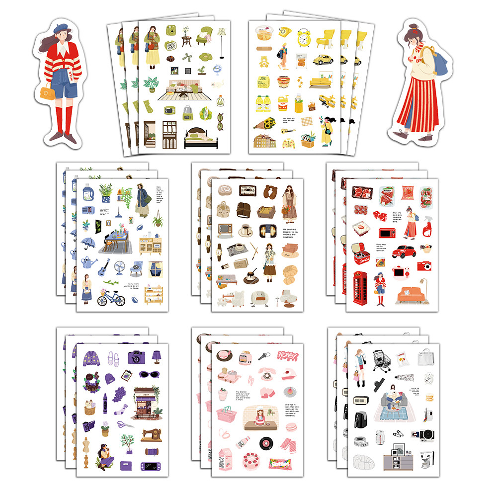 

8PCS Weekend Life DIY Stickers Healing Lazy Hand Account Materials Phone Cases Laptop Suitcases Water Cups Waterproof Stickers