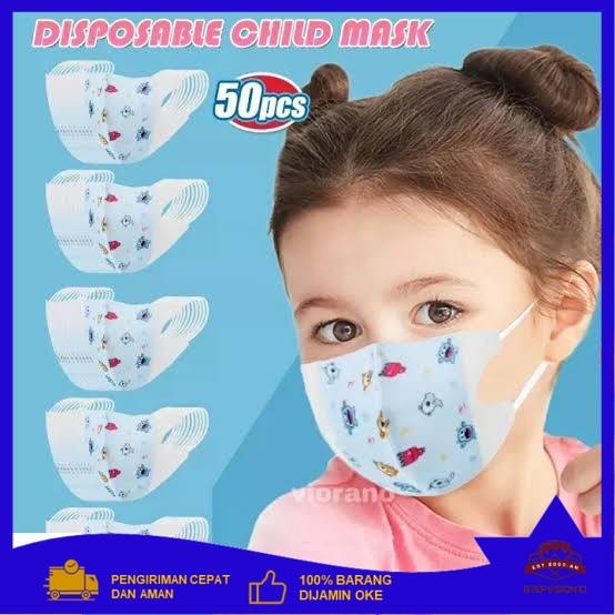 READY MASKER DUCKBILL Y&B CARE ANAK MASKER ANAK MURAH MASKER ANAK KARAKTER DUCKBILL [StepVision ID]