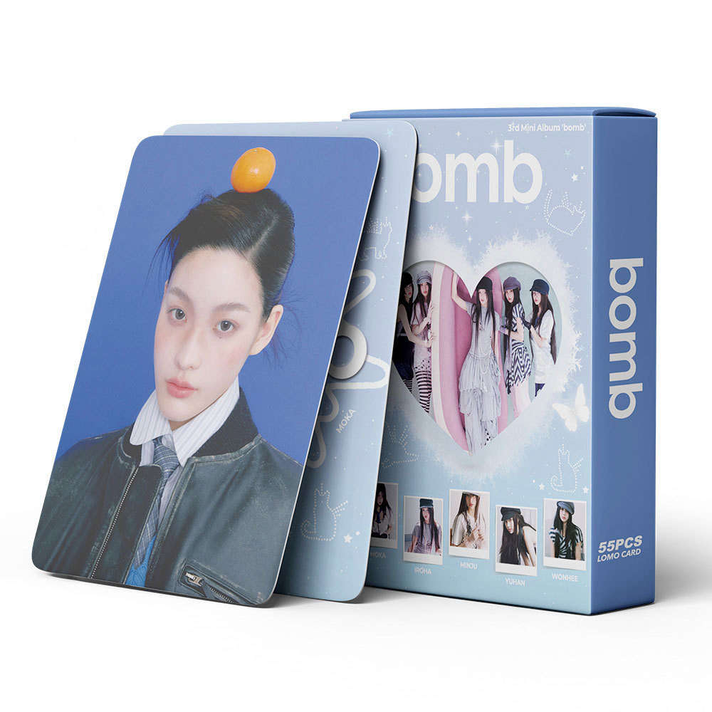 

55Pcs/Set Kpop Idol ILLIT New Album BOMB Postcard YUNAH MINJU Lomo Cards HD Photo Pictures MOKA WONHEE Photocard Fans Gifts