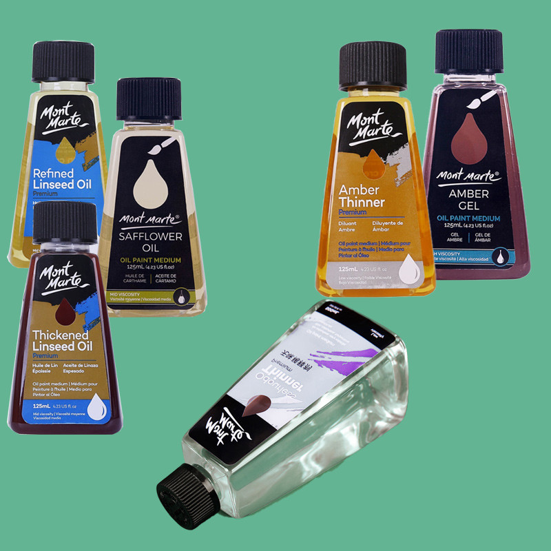 

100/125/500ml Oil Painting Pigment Media Diluent Flaxseed Oil for Diluting and Adjusting Pigments Drying Time