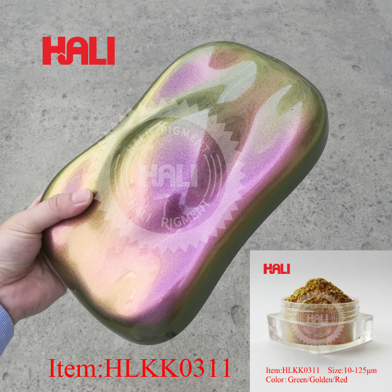 

HLKK0311 chameleon pigment multicolor changing powder color shifting pigment used in plastic automobile Acrylic paint powder