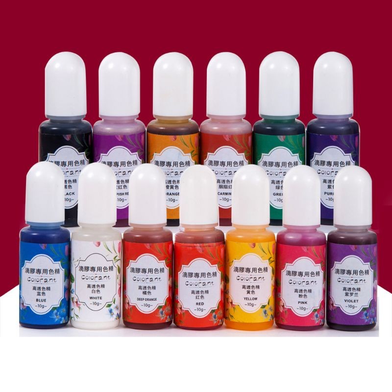 

13 Colors Epoxy UV Resin Coloring Dye Liquid Epoxy Pigment Resin Colorant Fading Resistance10ml Translucent Make Jewelry Pigment