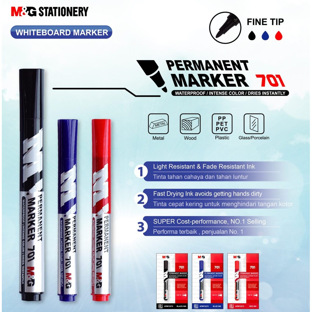 

M&G Permanent Marker Blue & Red Ink APMY2272