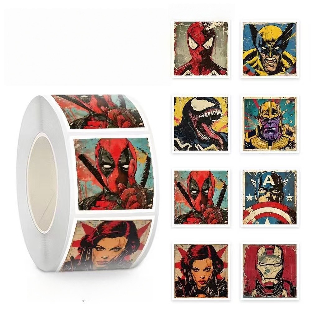 

500pcs/roll Marvel Movie Kawaii Stickers Luggage Graffiti Toy Decals Decoration Sticker Gift Closure Sticker