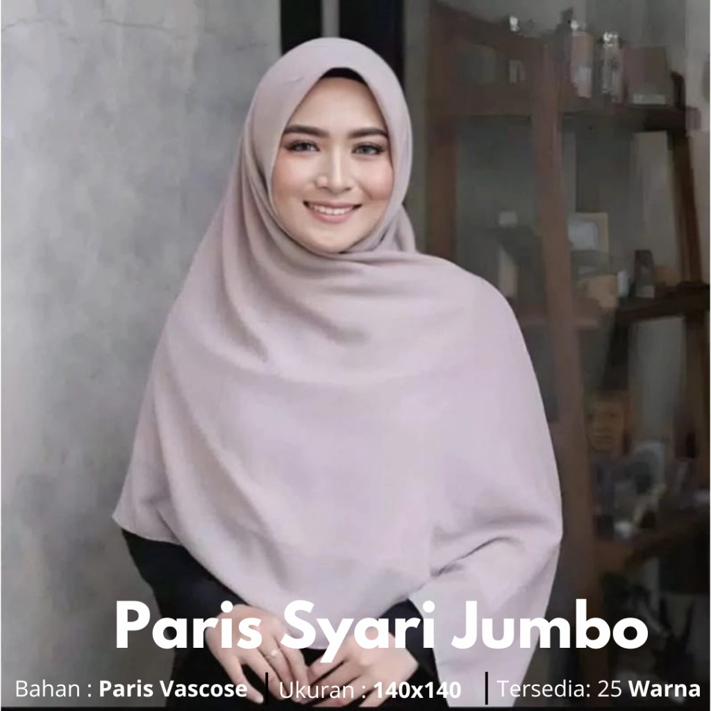 Jilbab segi empat Jumbo Paris 140x140 Hijab segi empat syari Jilbab Syari Jumbo