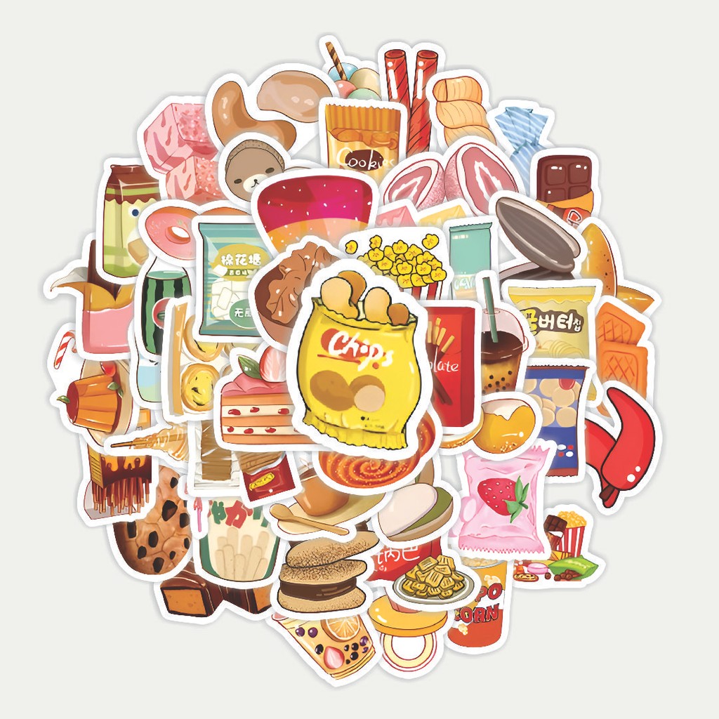 

Sticker Pack Stiker Cemilan Makanan Santai | Sticker TUMBLR | Stiker LAPTOP KOPER HELM