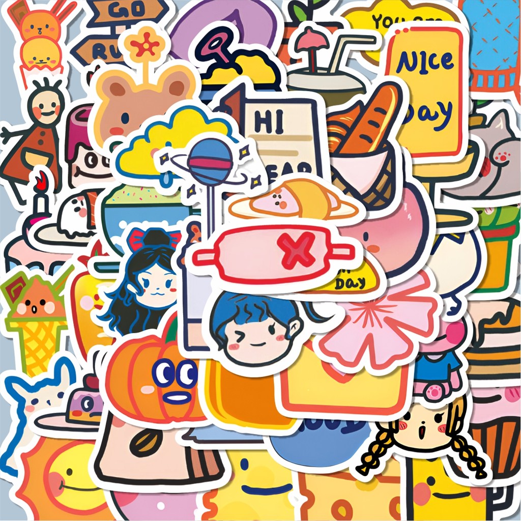 

100PCS Lucu Stiker Piece Cute Cartoon Series [Seri Kartun Lucu Sepotong] Stiker Aesthetic Stiker Anti Air Stikers Berperekat Waterproof sticker decal buat Motor Helm Buku Journal Koper Casing HP Laptop Botol Minum Hadiah anak