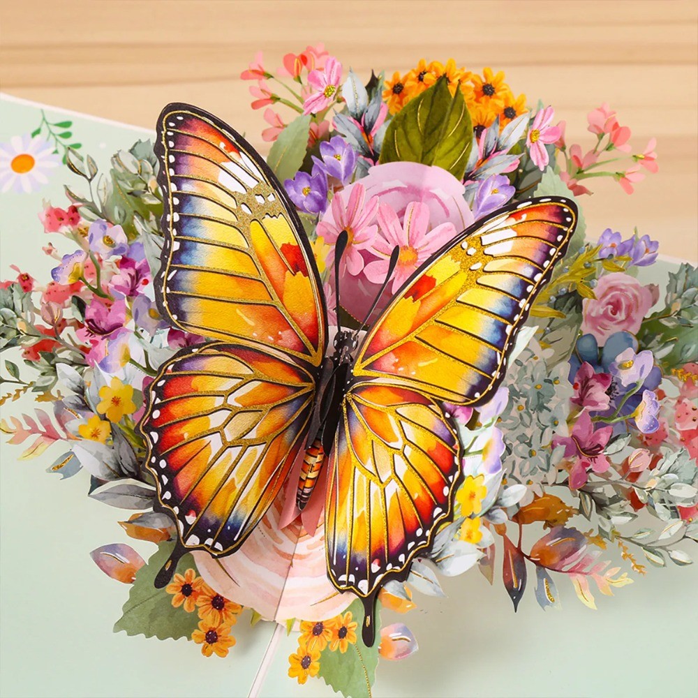 

New 3D Pop-Up Cards Flowers Birthday Card Anniversary Gifts Postcard Maple Cherry Tree Wedding Invitations Congratulation Gift