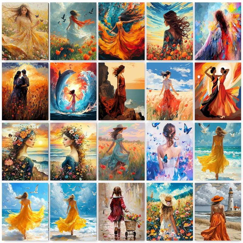 

GATYZTORY Picture By Number Girl Kits Home Decor Painting By Numbers Figure Drawing On Canvas HandPainted Art DIY Gift