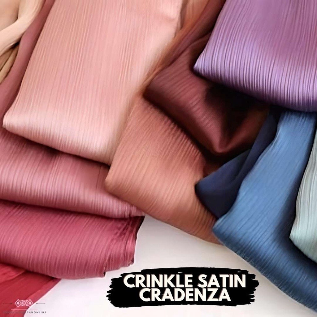 Kain Satin Crinkle Cradenza Premium Satin Plisket Super Silky ORIGINAL Mango Knit SANGAT MURAH