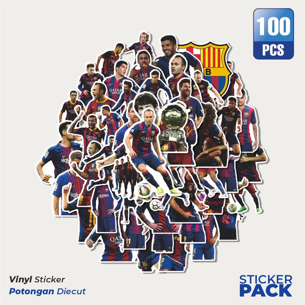 

Super Hemat! 100 PCS Stiker Stiker FOOTBALL SERIES FC BARCELONA Waterproof Aesthetic- Untuk Laptop, Motor, dan Helm - Paper Stationery Pack