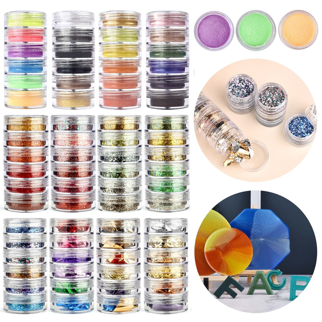 

6 Colors/Set Pearlescent Powder Natural Mica Mineral Powder Glitter Powder DIY Epoxy Resin Filler Gold Paper Jewelry Making