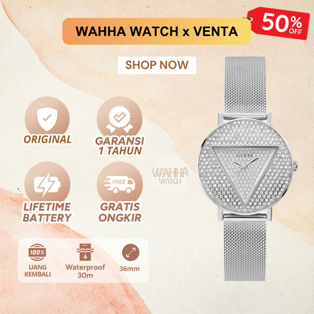 Jam Tangan Analog Guess Wanita Guess GW0477L1 - Ladies Watch Silver ICONIC [BERGARANSI]