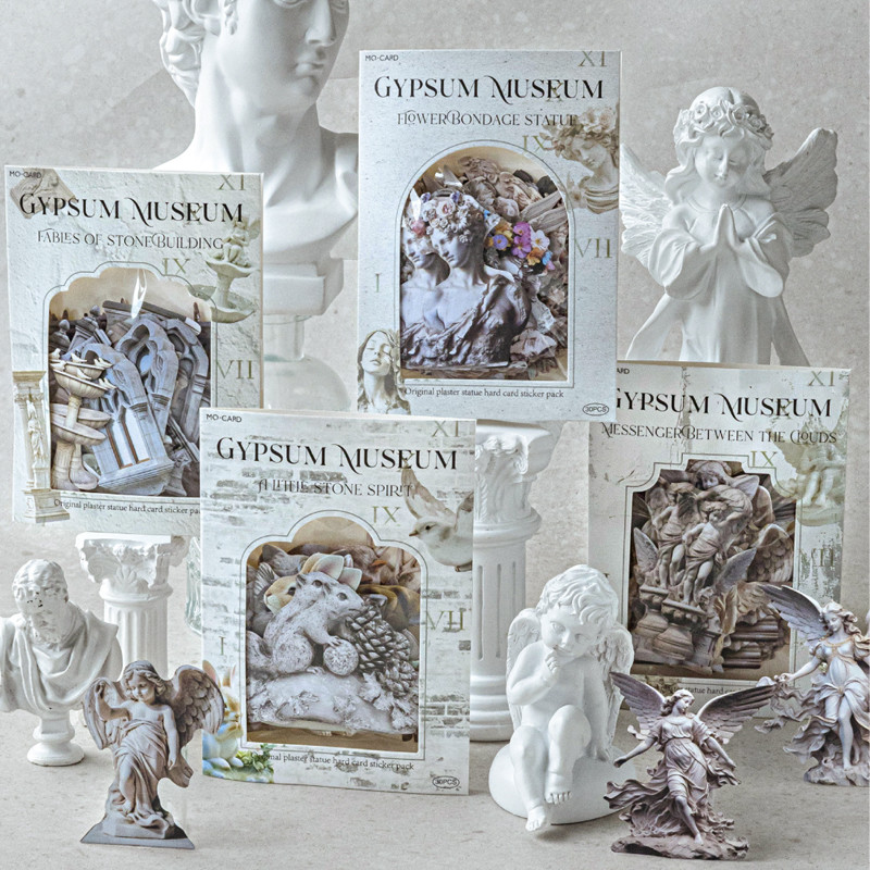Mr Paper 120pcs Plaster Museum Collection Hard Card Sticker DIY Handbook Collage Journal Notebook Sc