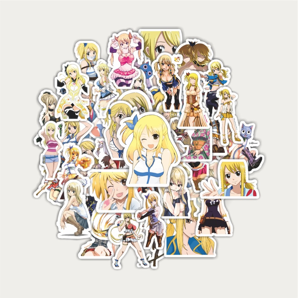

Sticker Pack Stiker Anime Series Fairy Tail Character Lucy Heartfilia | Sticker TUMBLR | Stiker LAPTOP KOPER HELM