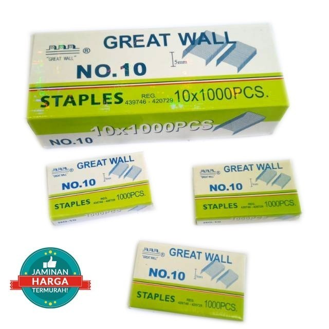 

ISI STAPLES GREAT WALL NO.10 ORIGINAL (1 PAK ISI 10 BOX)