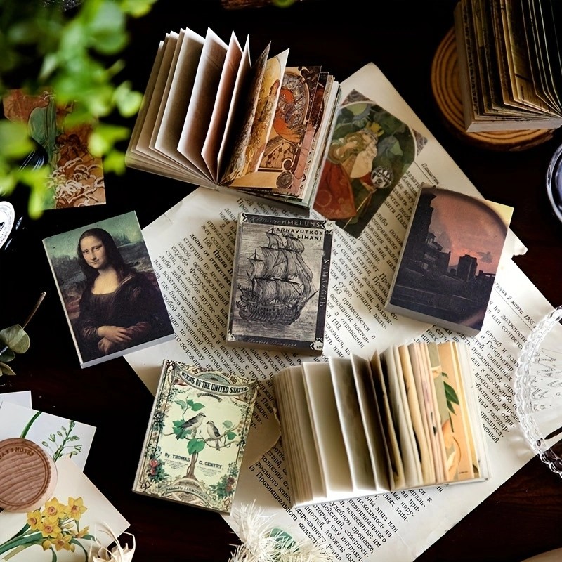 

JAI IMAN 200pieces Vintage Style Cute Thick Book Material No-Repeat DIY Decor Book,Perfect For DIY Crafts, Scrapbooking Supplies