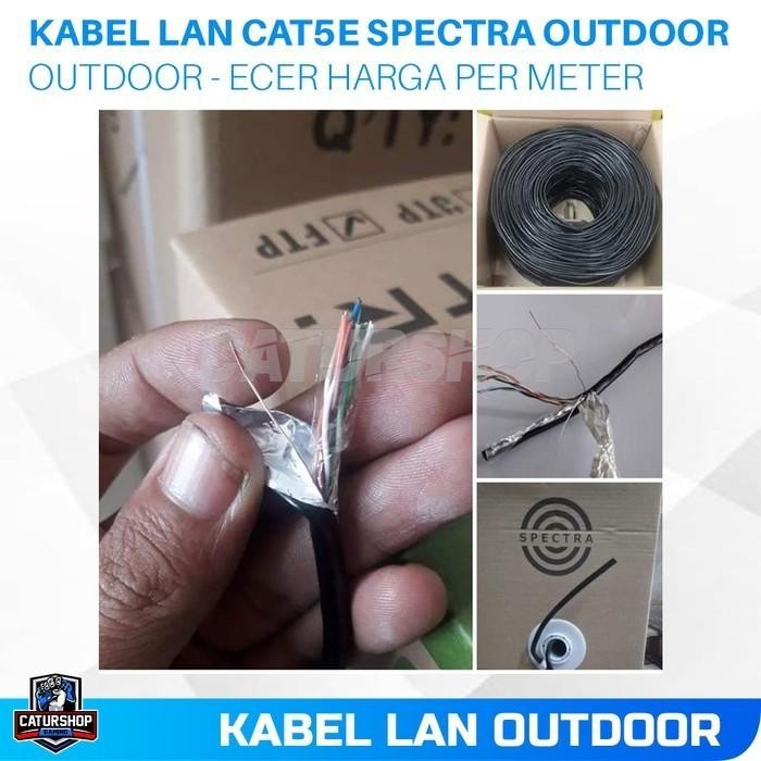 Kabel LAN FTP Cat5e Outdoor Hitam - Cat 5 E Meteran Kabel Wifi