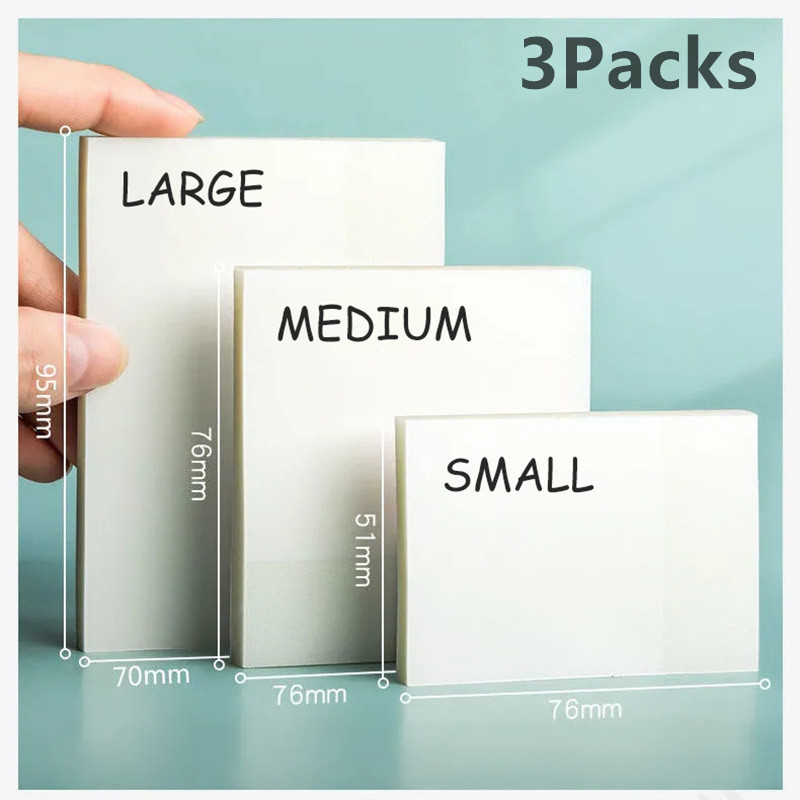 

3Packs150Sheets Stickers Transparent Sticky Notebook Pads Notepads Clear Bookmark Read Book Stationery School Supplie