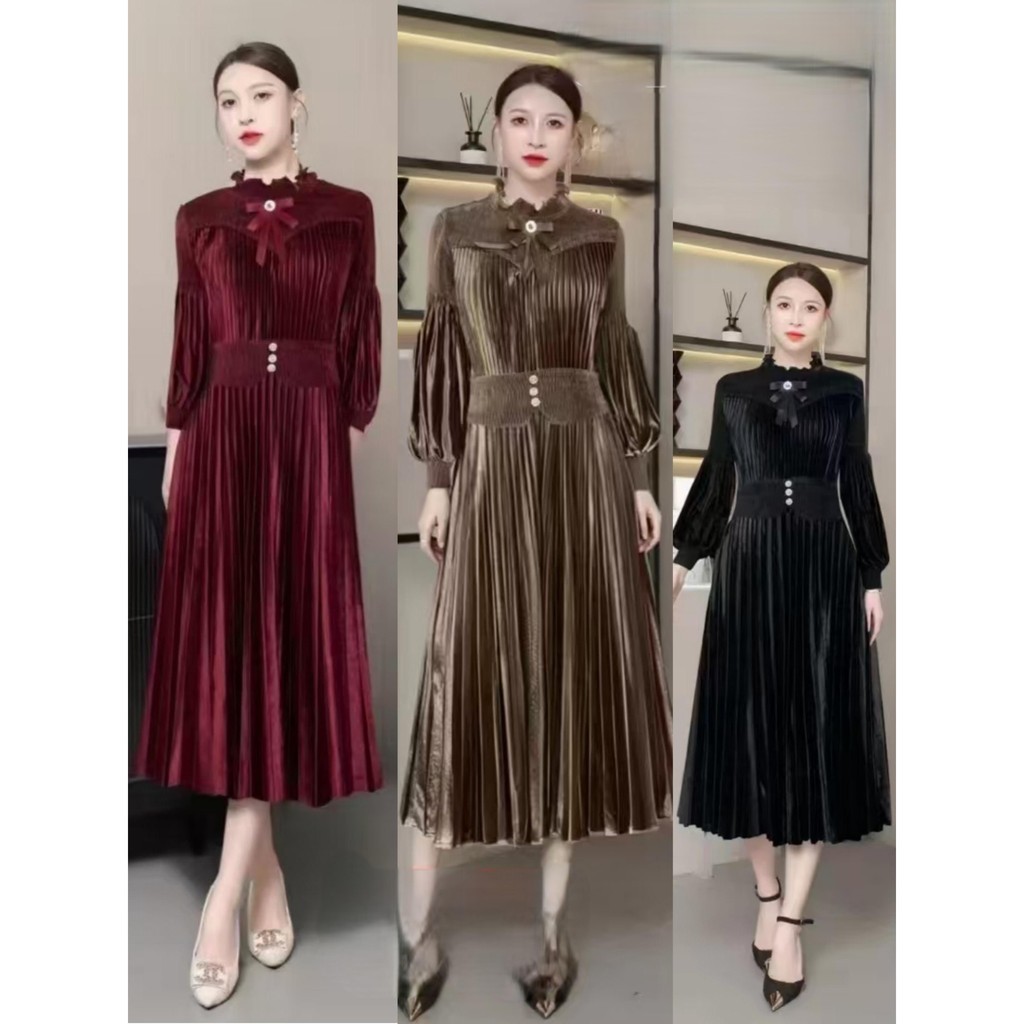 SMG-079 Gamis Long Dress Haiza Wanita Fashion