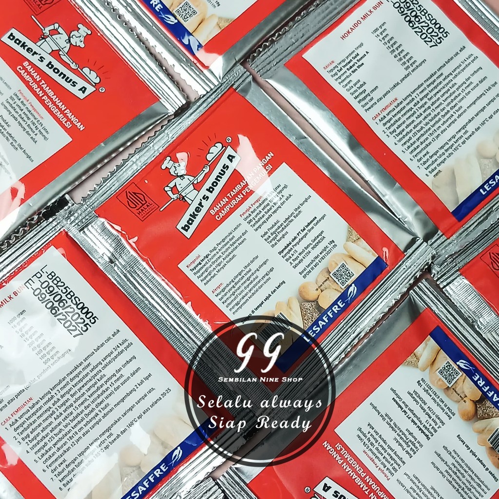 

Bakers Bonus A SACHET 10 Gram Bread Improver Baker's Bonus A Per PCS Per Sachet saset