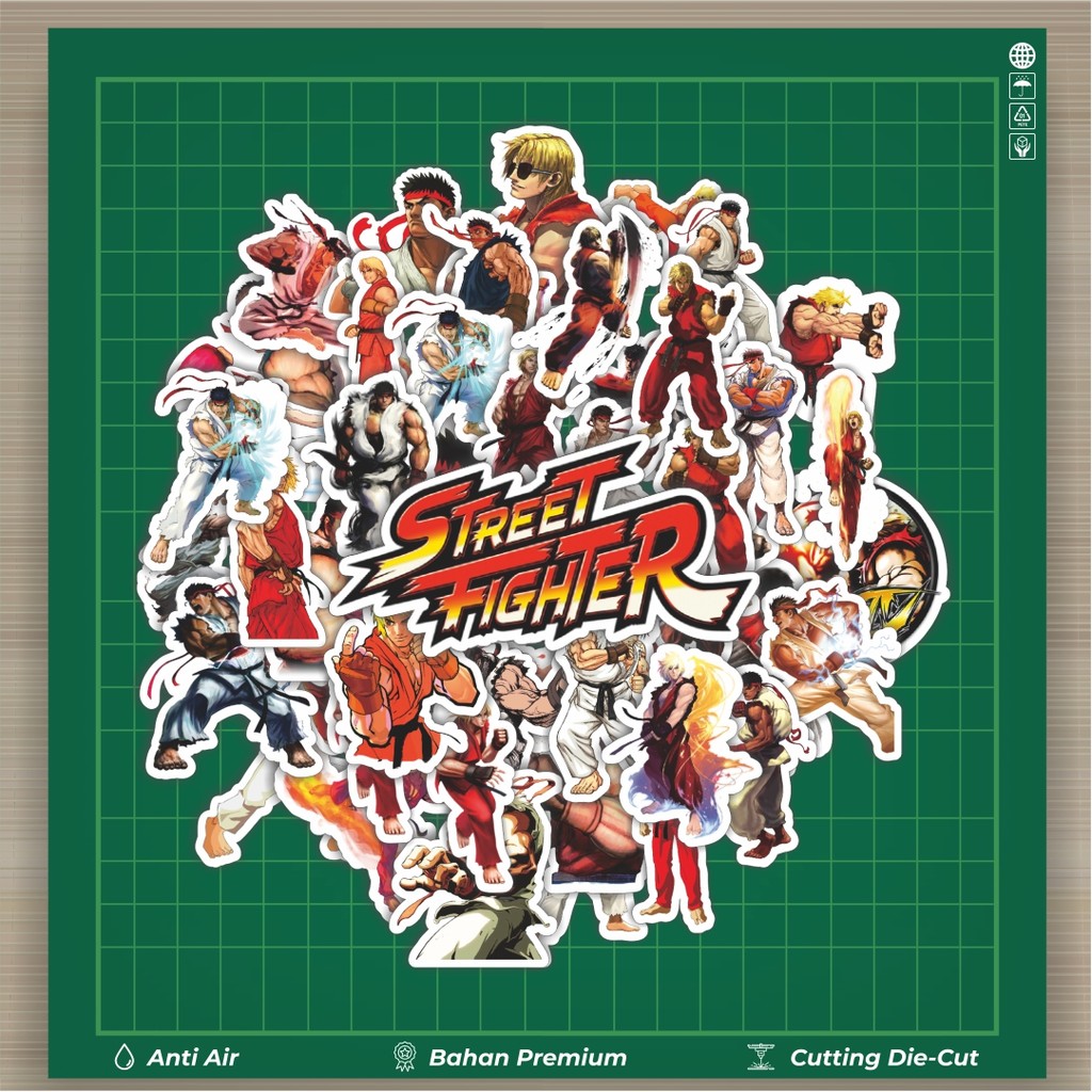 

HOT 50 PCS STIKER Game Series Streetfighter Character Ryu And Ken Stiker Fashion Cars Decal Dingin Kartu Album Custom Vinyl Anti Air- Sticker Aesthetic Buku Journal Koper Casing HP Tablet Laptop Helm Motor Botol Minum