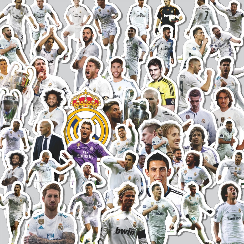 

Stiker Cutting Pack Stiker Football Series Real Madrid FC Isi 100Pcs Series Aesthetic Lucu Keren Untuk Koper Bahan Vynil
