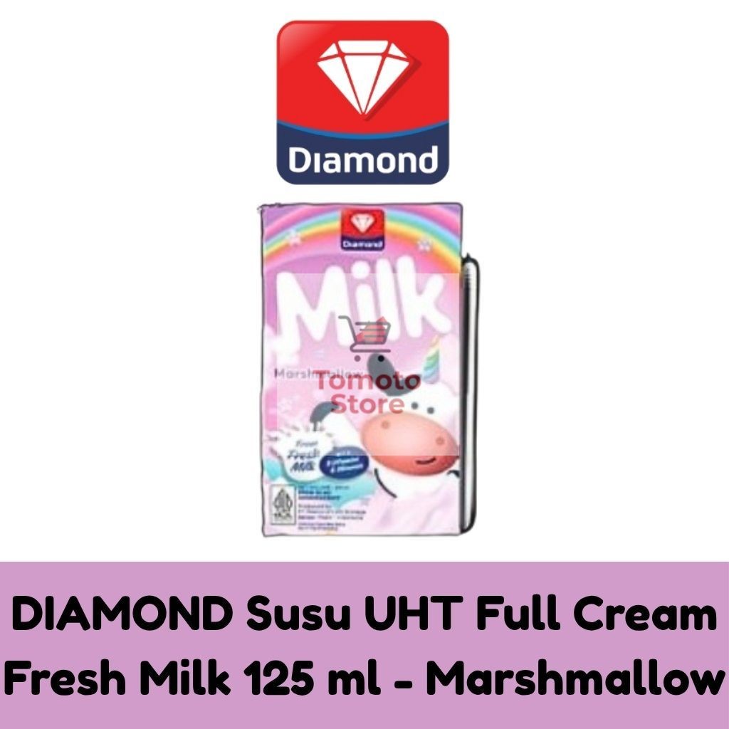 

✨ TOMOTOSTORE ✨ DIAMOND Susu UHT Full Cream Fresh Milk 125 ml - Marshmallow