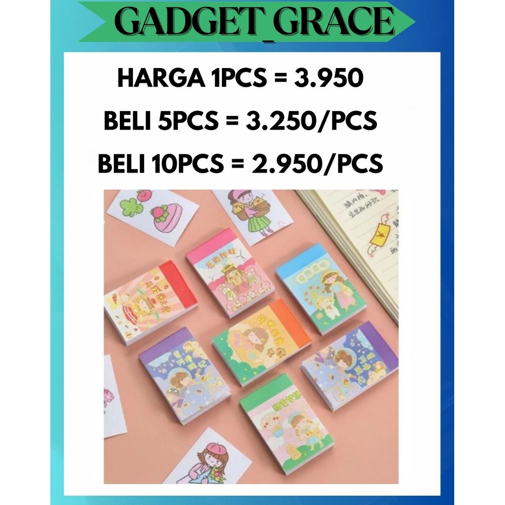 

GG [24 Lembar] Stiker Buku Momo Kecil Mini VIRAL/ Sticker Note Washi Karakter Manga Anak