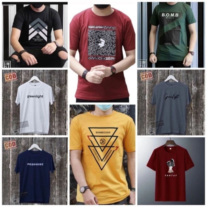 KAOS 100RB DAPAT 7 KAOS DEWASA LENGAN PENDEK