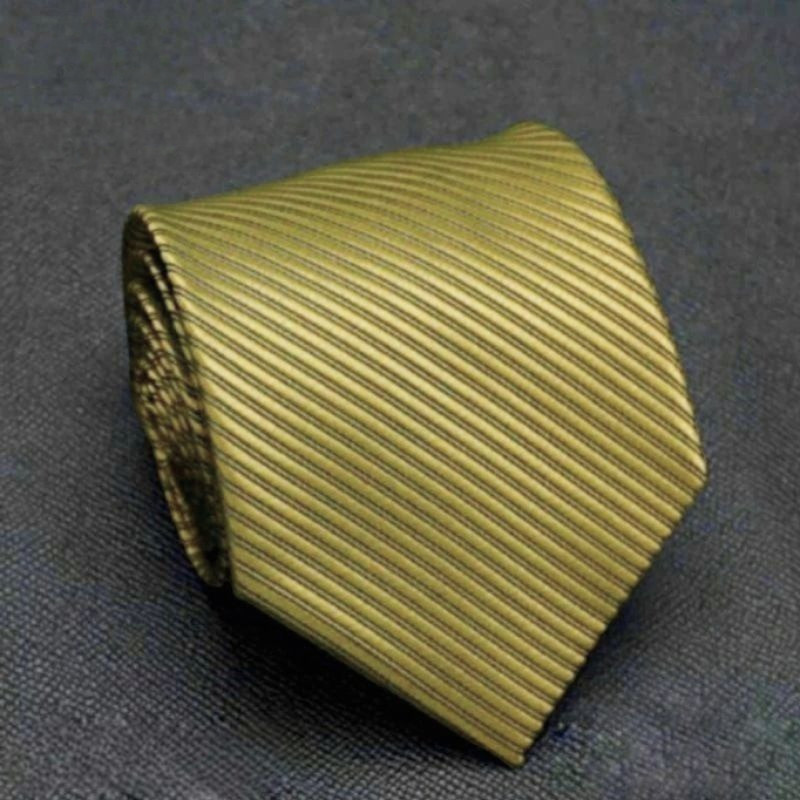 AYAH Dasi Pria Dasi Panjang Dasi Motif Salur Banyak Varian Warna Gold Muda 3 Inchi 8 Cm