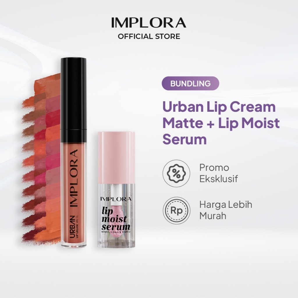 BUNDLING PAKET HEMAT//Lip Cream Implora + Lip Moist Serum Implora