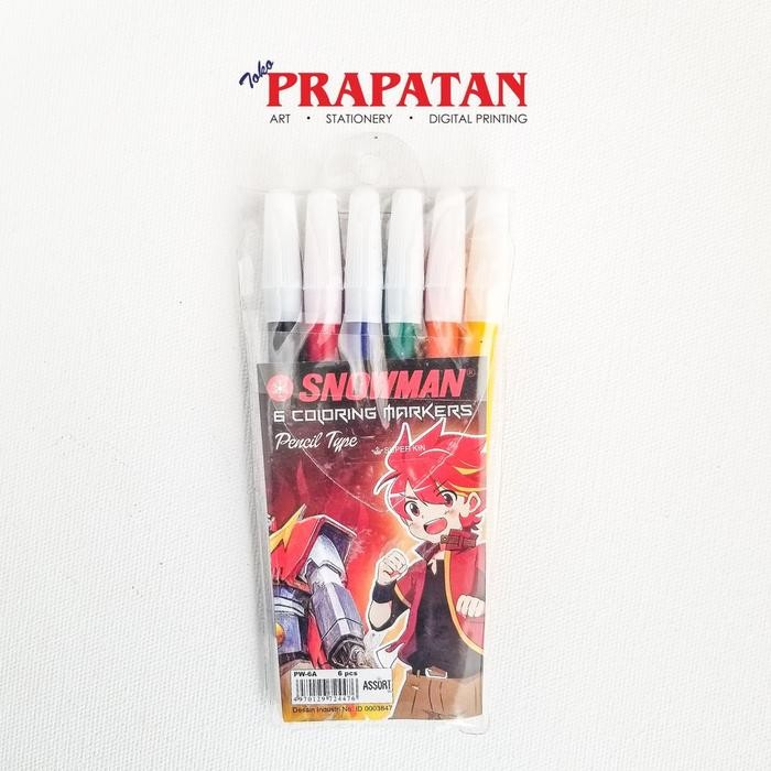 

Spidol Snowman set 6 Warna / Snowman Marker Pencil Type PW-6A - Warna