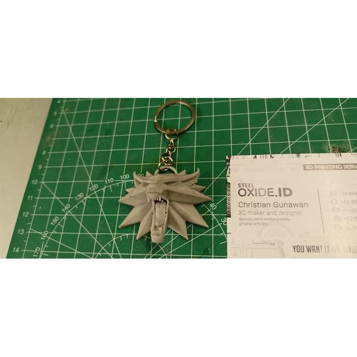 

^_^ Gantungan kunci Witcher medallion Wolf, Bear, Griffin, Cat school - Wolf polos V$