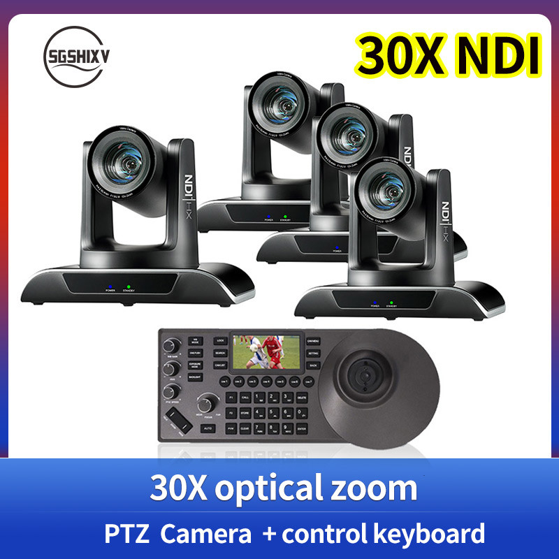 NDI PTZ Camera 30X Zoom 1080P60fps PTZ Camera with POE HDMI SDI USB+PTZ Camera Controller ideal for 