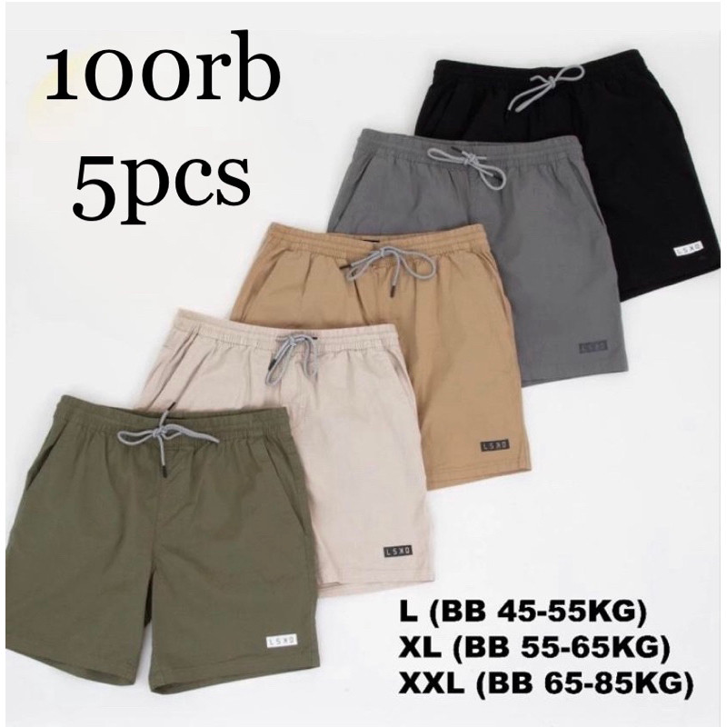 Promo 100 Ribu 5 Pcs Celana Pria Wanita Boardshort - Celana Pendek Pria Wanita  Distro - Boardshort 