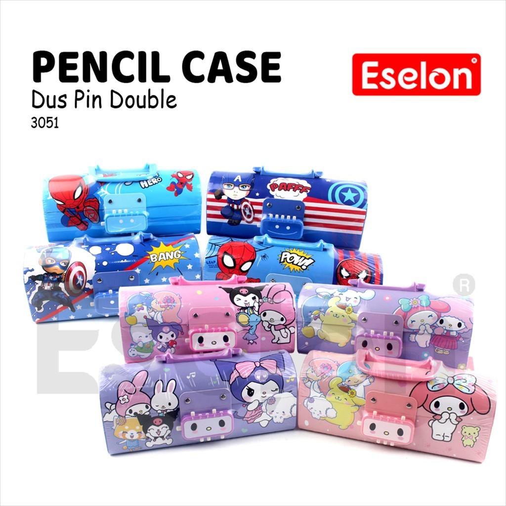 

♚Kotak Pensil Magnet Dos Double Pin / Tempat Pensil Dos Magnet Fancy♚