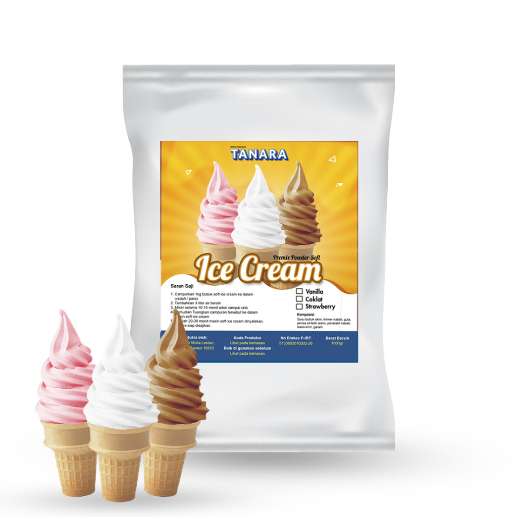 

Bubuk Soft Ice 1 Kg - Bubuk Es Krim Serbuk Es Cream -Tanara Powder