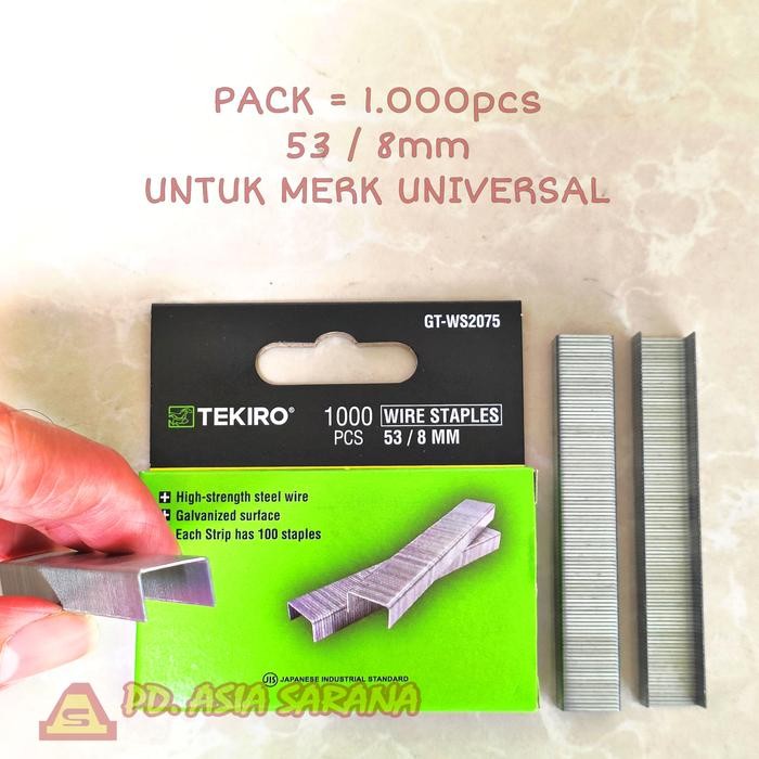 

Refill Staples 8mm Tembak TEKIRO GT-WS2075 Isi Steples Stapler 53/8 mm