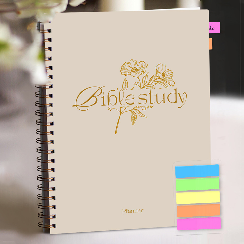 

Daily Bible Study Journal - S.O.A.P Method Bible Study Supplies Church Notes Notebook for Men or Women, with Color Index Sticker