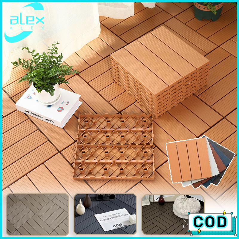 30x30cm Lantai Kayu Outdoor Lantai Kayu Outdoor Tahan Air & Anti Lumut Decking Tile Indoor Outdoor