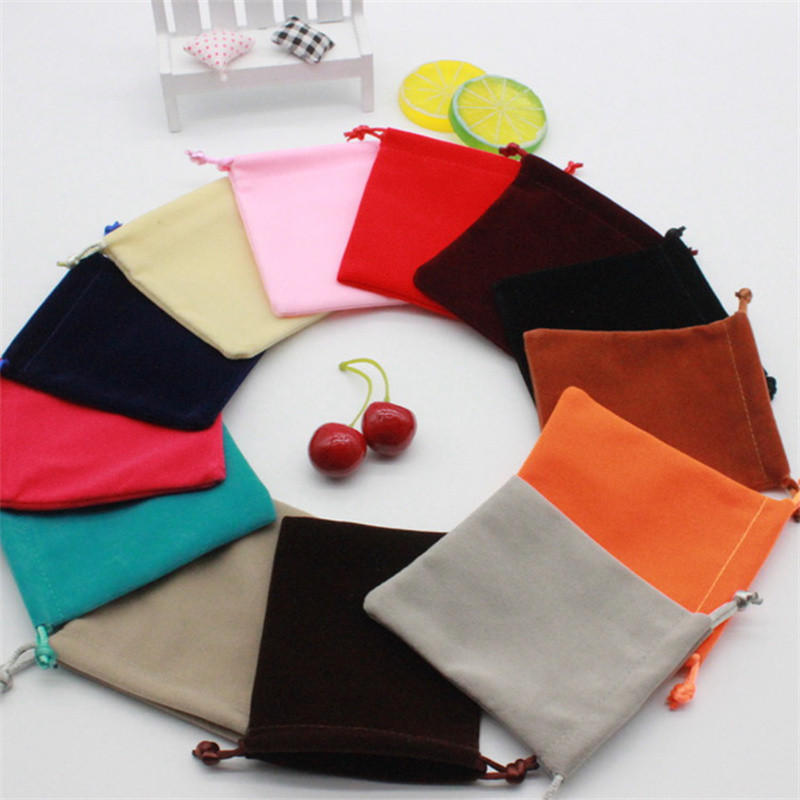 

10/50pcs 5x7cm 7x9cm 8x10cm 9x12cm Velvet bag Jewelry Packing Velvet Drawstring Pouches Wedding Decoration Gift Bags