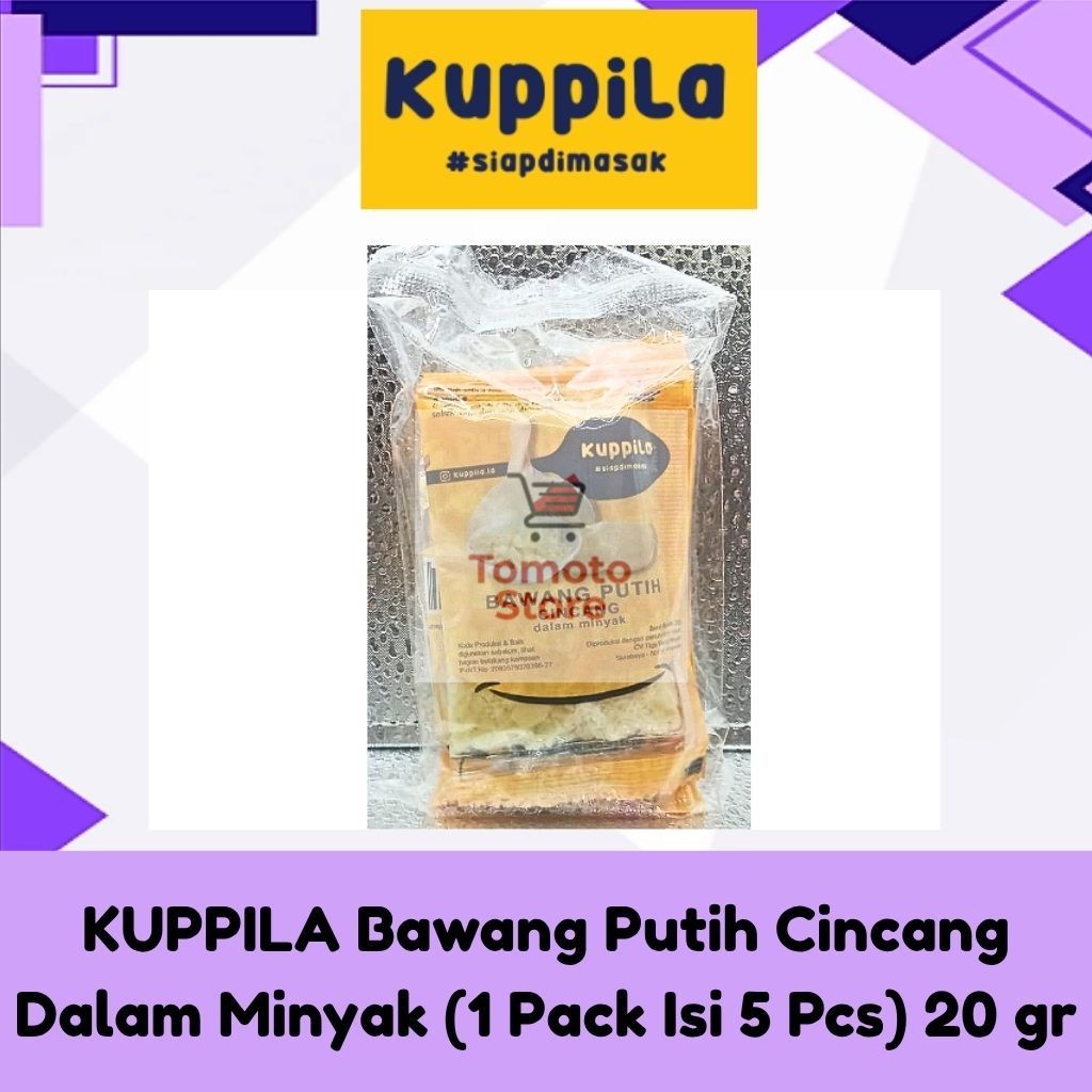 

✨ TOMOTOSTORE ✨ KUPPILA Bawang Putih Cincang Dalam Minyak ( 1 Pack Isi 5 sachet 20 gr )