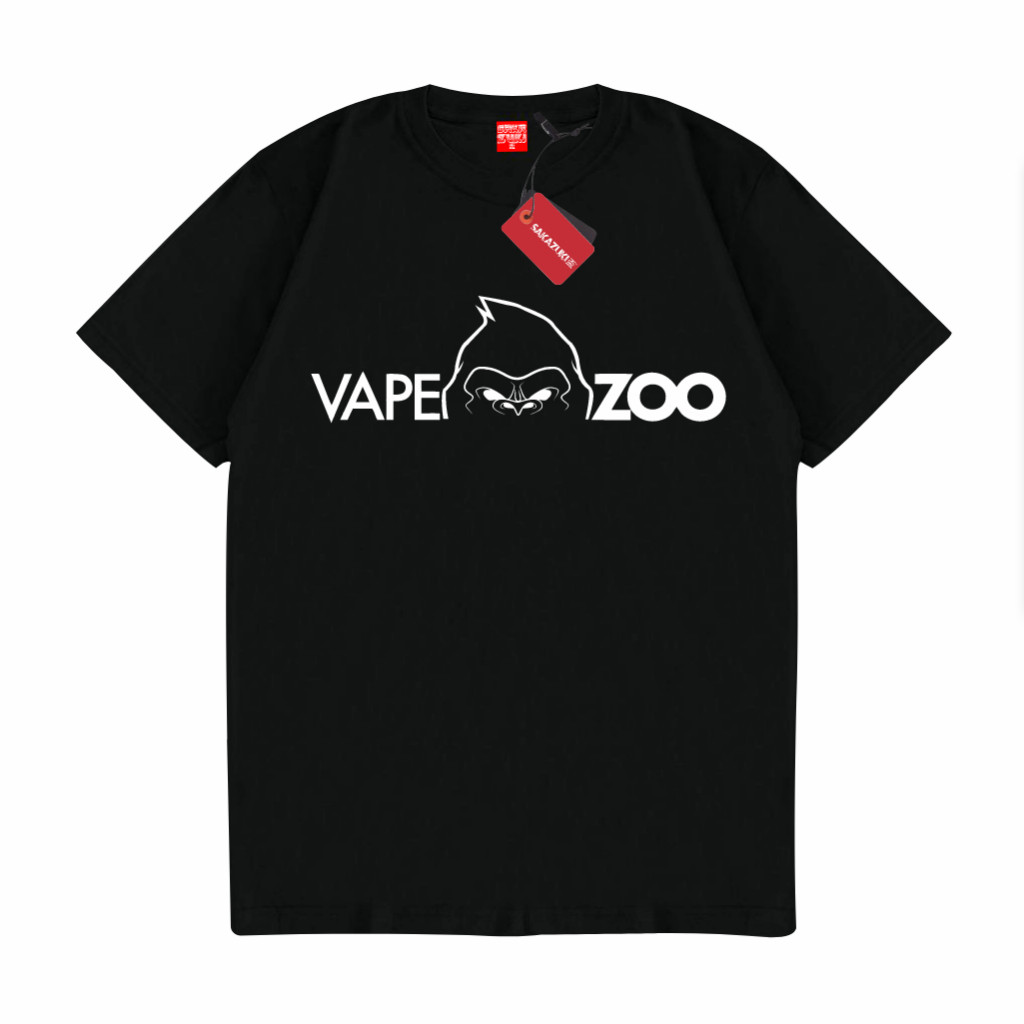 SAKAZUKI Kaos Baju Distro Unisex Gambar VAPEZOO VAPE ZOO Logo Simpel